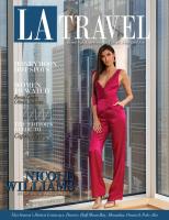 Cover of LA Travel Magazine with woman in red jumpsuit.